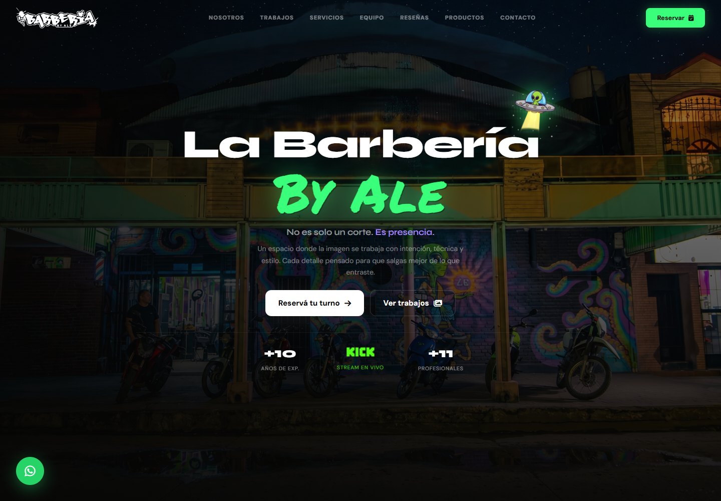 Captura del sitio de La Barbería By Ale